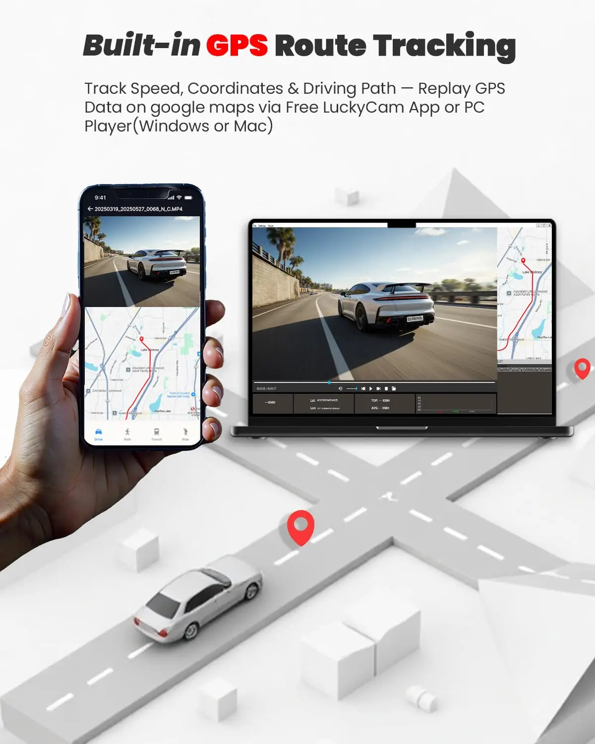 Kocam 3 Camera WIFI GPS 4K Dash Cam Car Dvr Interior Vehicle Three Way Channel Dvrs Recorder Video Registrator Dashcam Camcorder