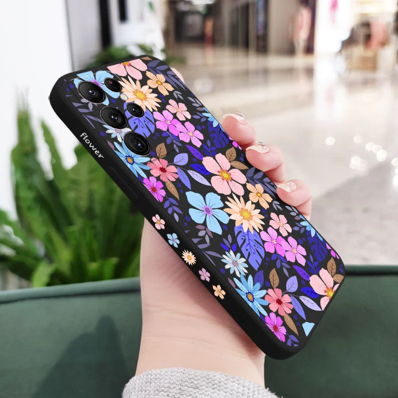 Showy Flowers Phone Case For Samsung Galaxy S25 S24 S23 S22 S21 S20 Ultra Plus FE Note 20 ultra 10 9 Plus Cover