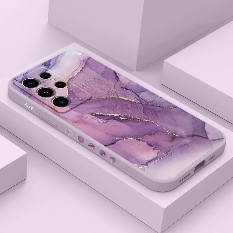 Gold Marble Phone Case For Samsung Galaxy S25 FE S24 S23 S22 S21 S20 S10 S10E Ultra Plus Note 20 Ultra 10 Plus Cover