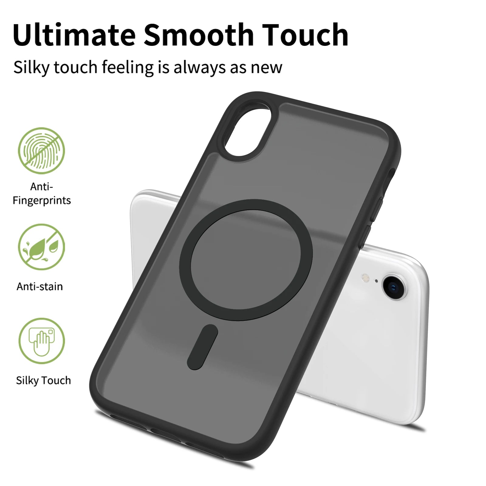 For iPhone XR 6.1 Inch Matte Magnetic Case, Compatible with MagSafe Drop Protection Slim Translucent Cover For iPhone 11