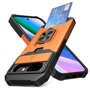 Card Slot Wallet Ring Holder Case For Google Pixel 10 9 Pro XL 8 7 6 Pro 10A 9A 7A 8A 6A Slide Camera Protect Armor Bumper Cover