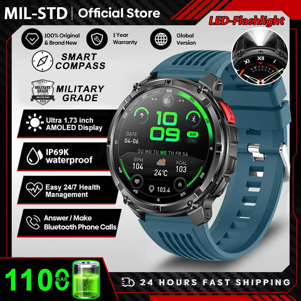 2026 New T-Rex3 Pro GPS Sports 1100mAh Smartwatch Men 120-Day Standby Clock Rugged Outdoor Sport 10ATM Waterproof Call Watches