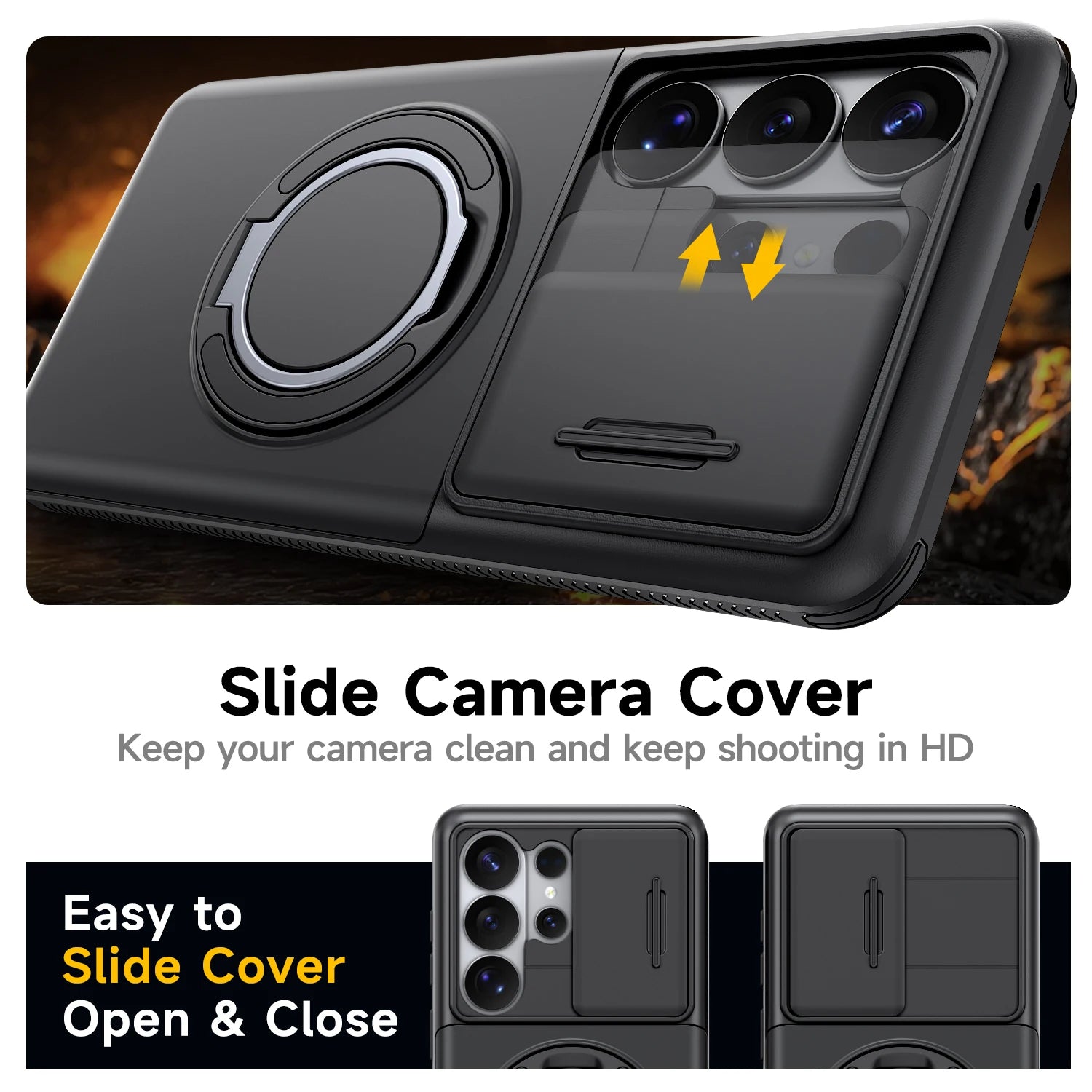 Hard Slide Lens Protector Fashion Case for Samsung Galaxy S26 Ultra S25 FE S24 Plus S22 S23 Ultra Back Covers