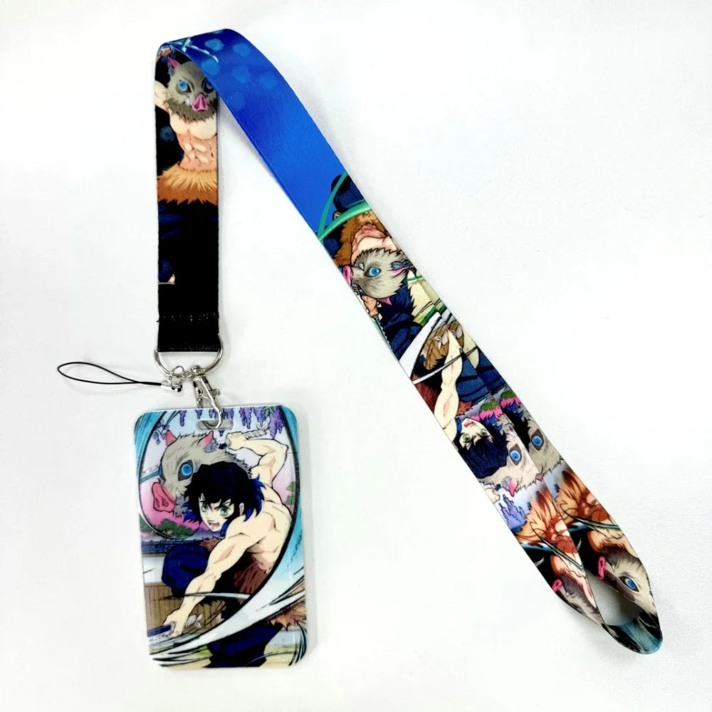 Lanyards Keychain Animated Cartoon Badge Holder ID Credit Card Pass Hang Rope Lanyard For Keys Anime Accessories Gifts