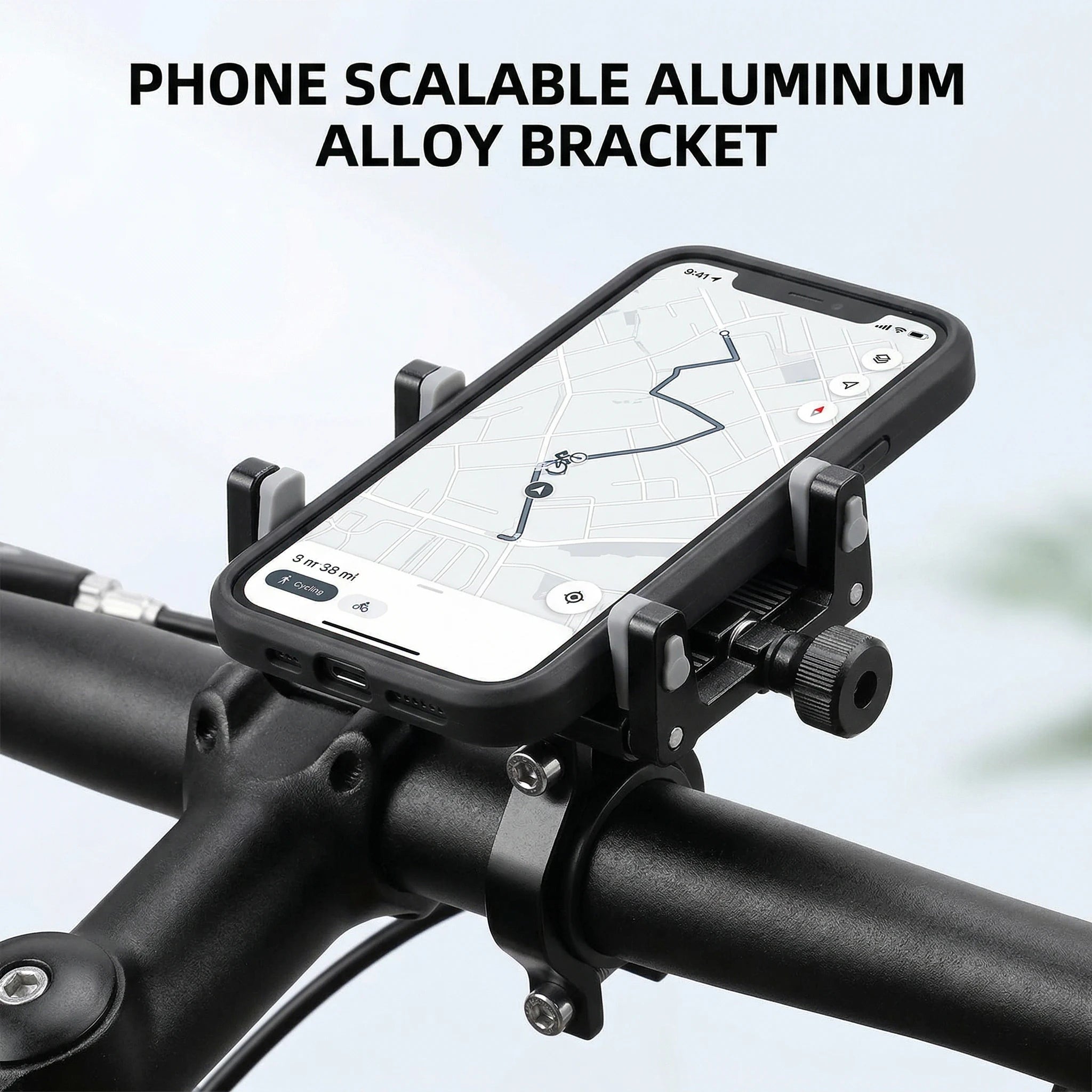 Phone Scalable Aluminum Alloy Bracket for Phone Holder Motorcycle Electric Bicycle Smartphone Cnc Four Claws Bike Holder