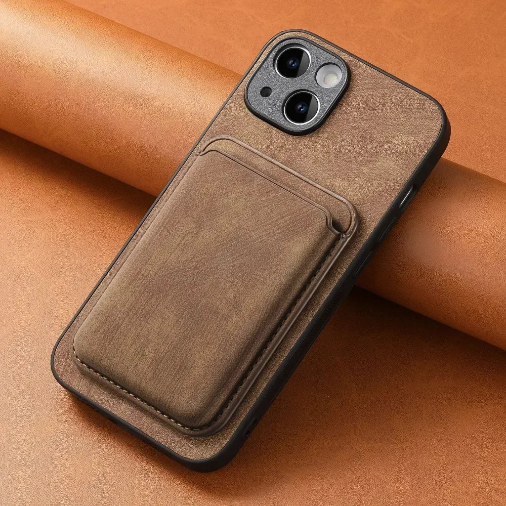 Vintage Leather Case with Detachable Magnetic Wallet Card Holder For iPhone 11 12 13 14 15 16 17 Pro Max Plus Protective Cover