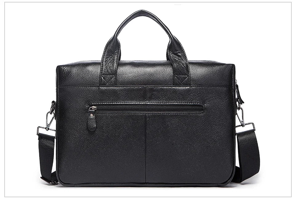 HUMERPAUL Men's Genuine Leather Briefcase Business Laptop Bag with Multiple Pockets Durable Handbag Shoulder Bags for Travel ﻿
