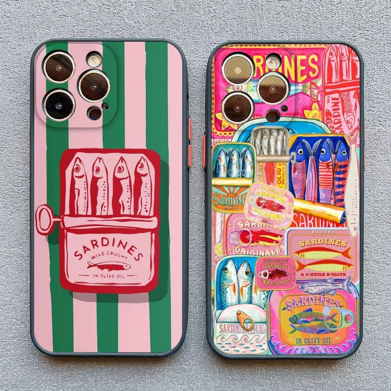Sardines Fish Art Phone Case For Samsung Galaxy S26 S25 Ultra S24 S23 FE S22 S21 Plus S20 A56 A55 A54 A35 A16 Shockproof Cover