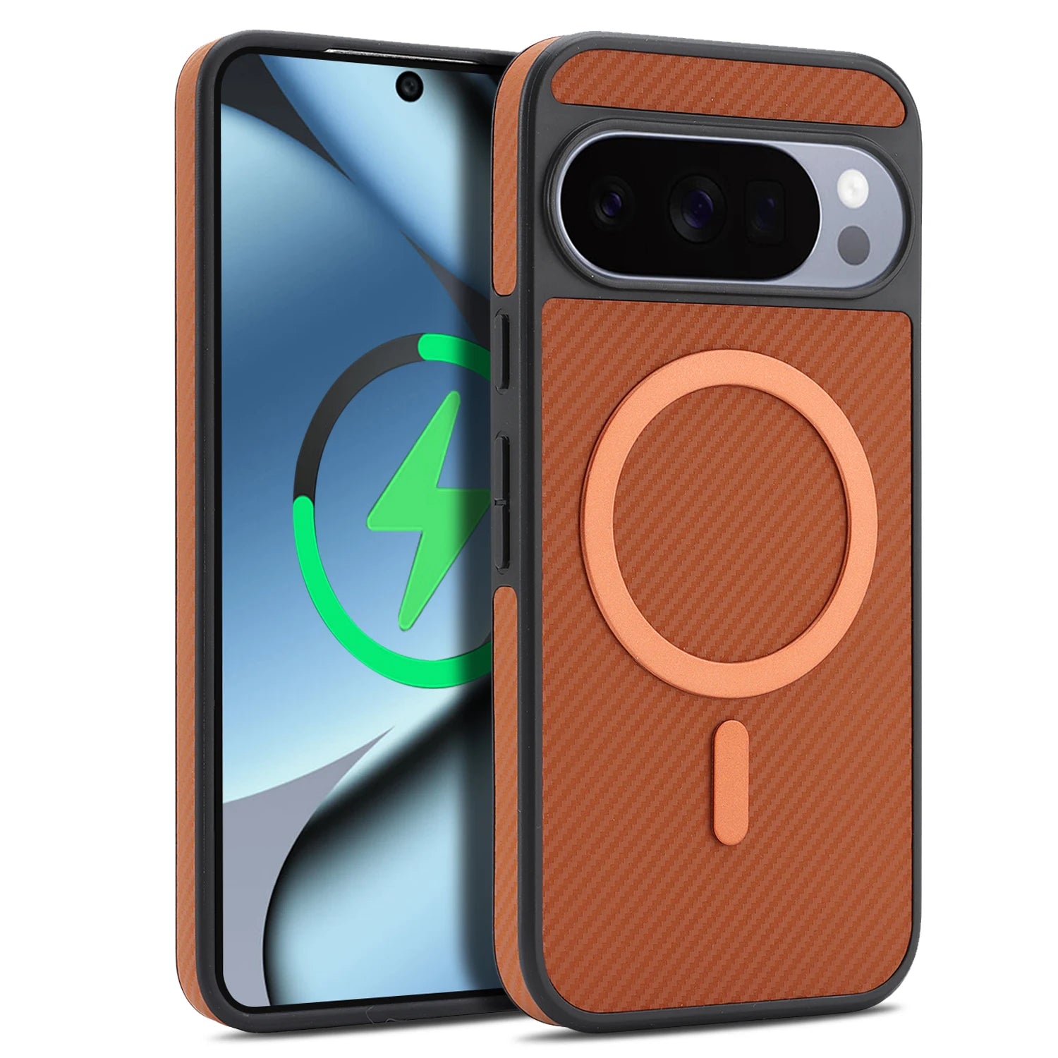Luxury Carbon Fiber Magnetic Leather Phone Case For Google Pixel 10 Pro Xl 9A 9 Wireless Charging Shockproof Slim Cover