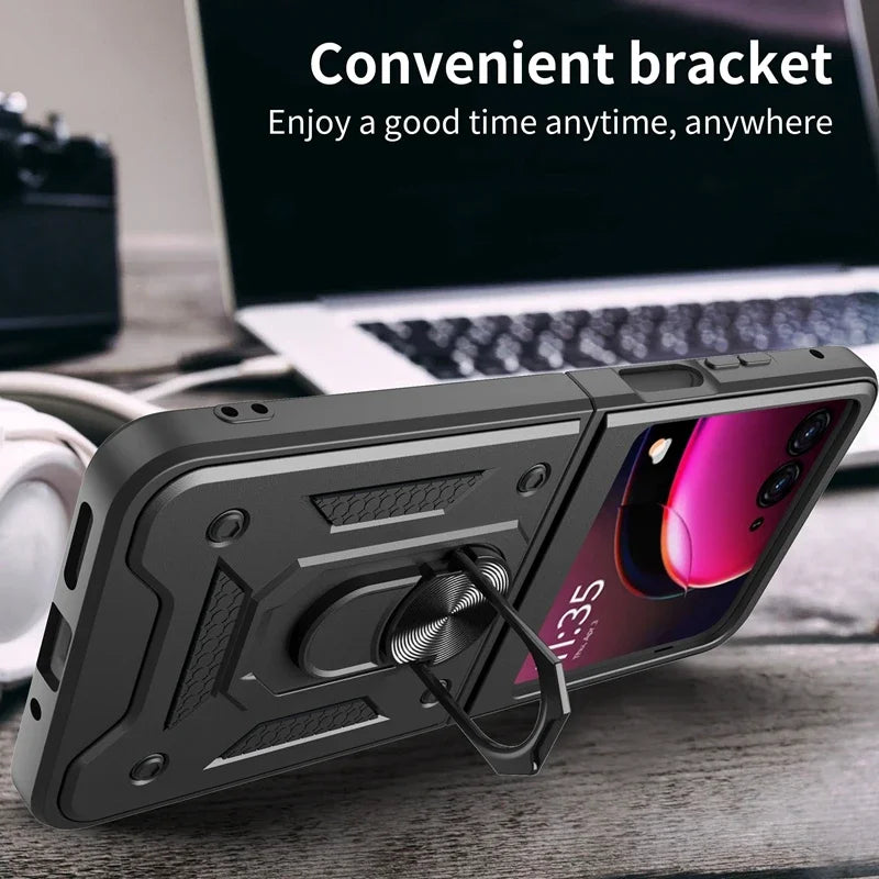 Armor Shockproof Case For Motorola Razr 60 50 40 Ultra Moto Razr+ Plus 2025 2024 2023 Cover With Ring Stand Holder Coque Fundas