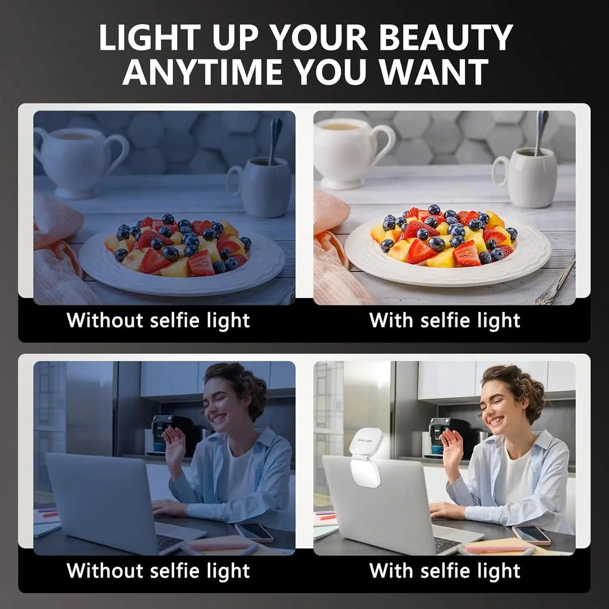 Magnetic Selfie Light for MagSafe iPhone 360° LED Ring Fill Light with Mirror Perfect for Selfies Vlog and Video Calls