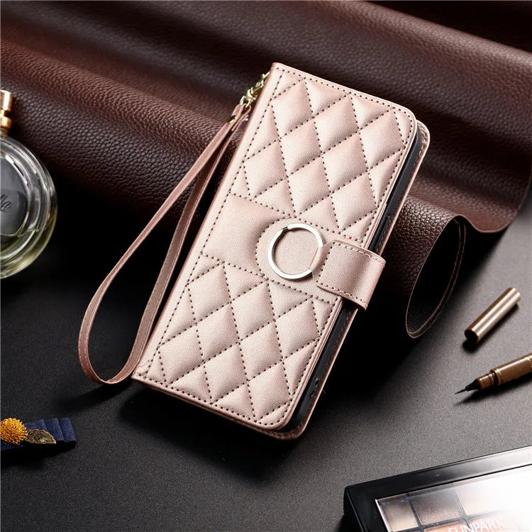Luxury Leather Flip Phone Case For iPhone Air 17 16 15 Plus 14 13 Pro Max 11 12 Pro XR X XS Max Wallet Bracket Protect Cover