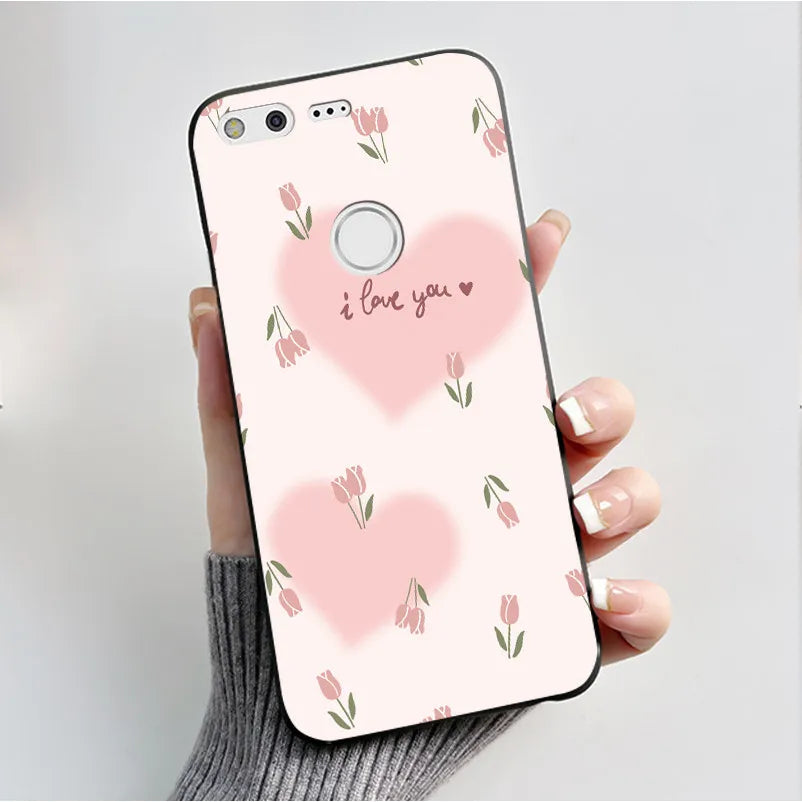For Google Pixel XL Case Luxury Fashion Butterfly Flowers Black Soft TPU Silicone Back Cover For Google Pixel 1 1XL Phone Cases