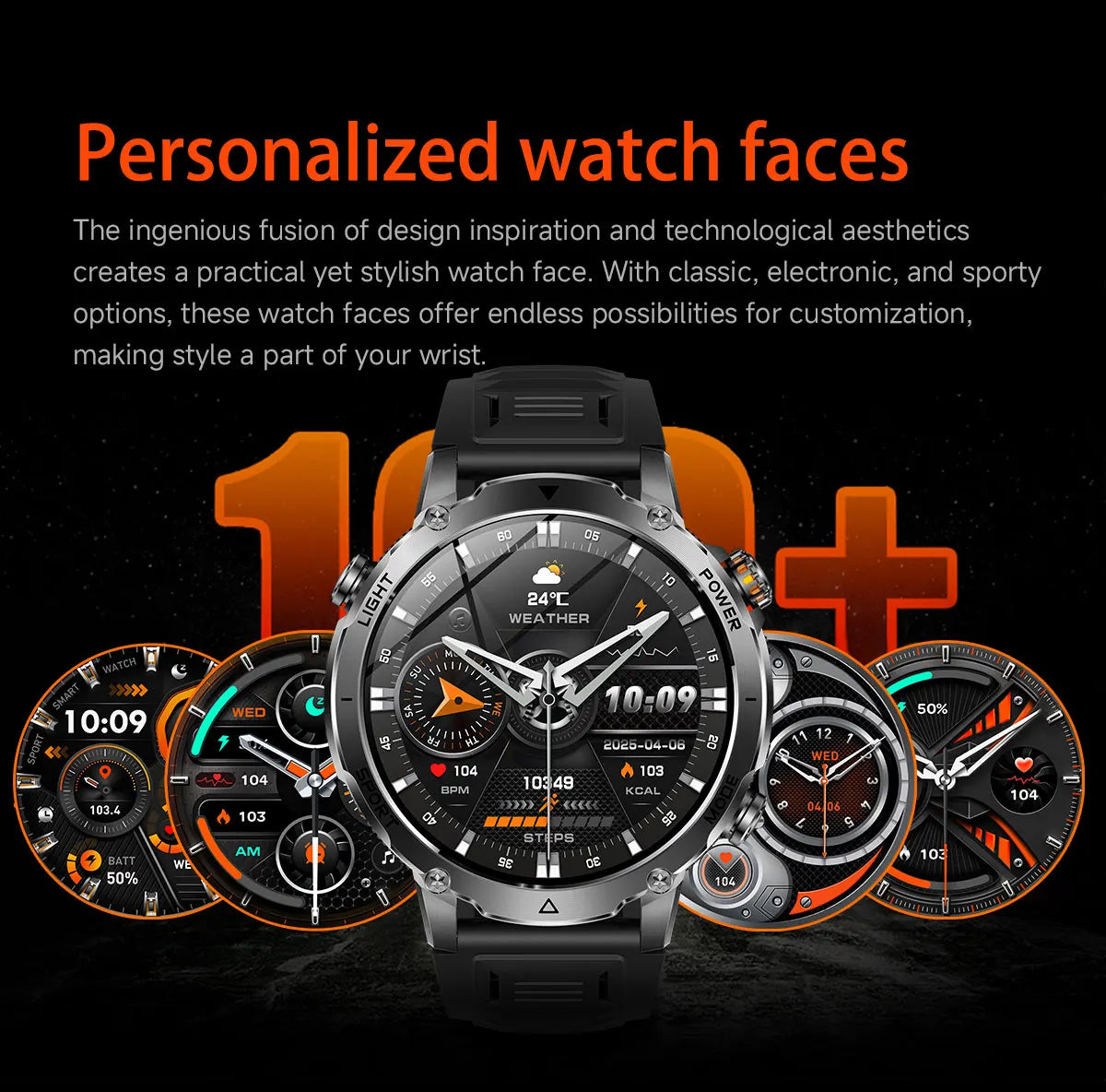 2026 New TANK Ultra 1400mAh Battery Military Smart Watch 10ATM Waterproof Heart Rate Tactical LED Flashlight Men Sports Bracelet