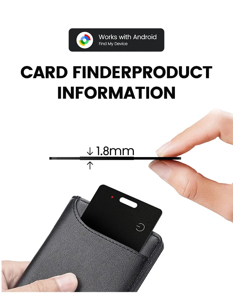 Ultra Thin Global GPS Android Tracker Card Wireless Charging Waterproof Smart Wallet Tracker Card with Google Find My Device App