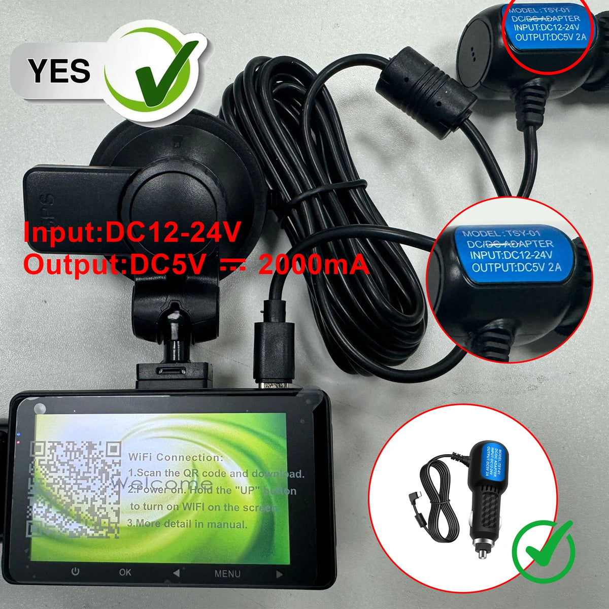 Kocam 3 Camera WIFI GPS 4K Dash Cam Car Dvr Interior Vehicle Three Way Channel Dvrs Recorder Video Registrator Dashcam Camcorder