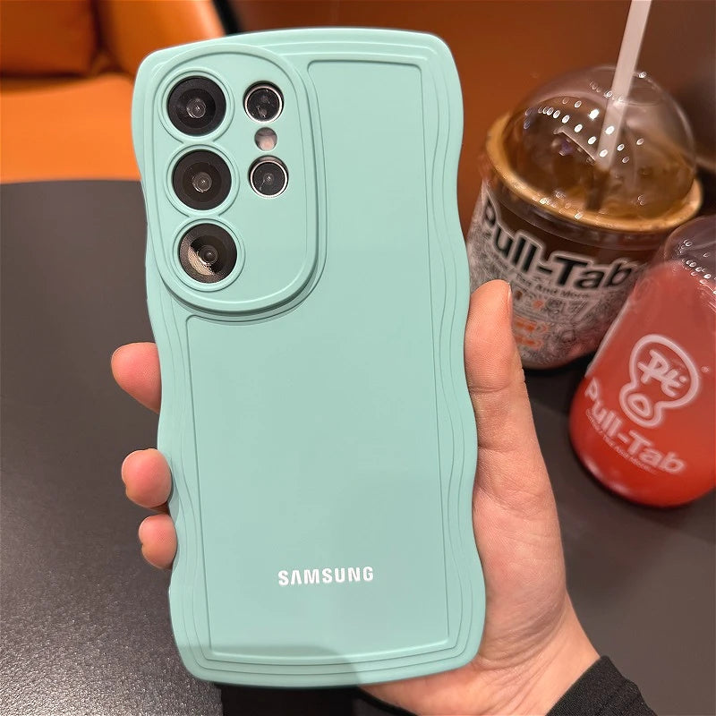 Big Wave Liquid Silicone Case For Samsung Galaxy S26 S25 S24 S23 S22 S21 S20 Ultra Plus S21 S20 FE Shockproof Plain Soft Cover