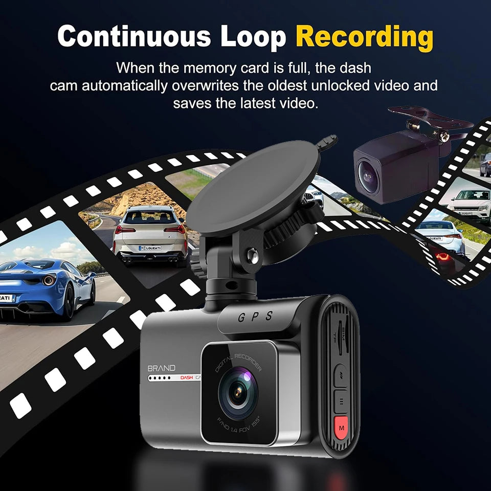 ACCEO Dash Cam 4k Front Lens Car Driving Recorder Built-in WiFi Optional 2K Rear Camera HD Night Vision Support GPS Car DVR
