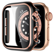 Tempered Glass+Case For Apple Watch 44mm 42mm 40mm 38mm PC Bumper Screen Protector Cover Iwatch Series 6/5/4/3/2/SE Accessories