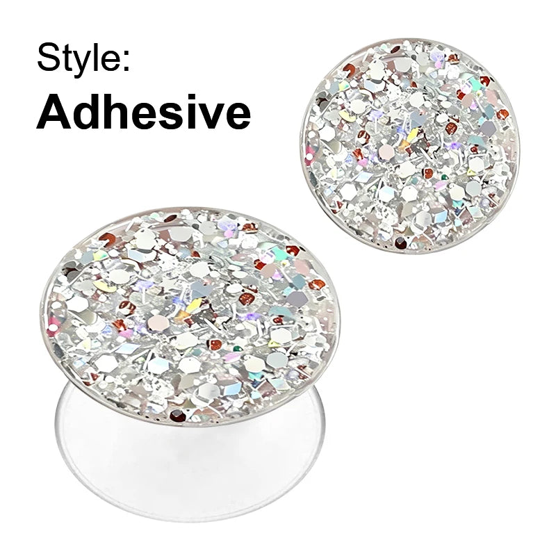 Glitter Phone Grip Socket Foldable Phone Holder Ring Holder With Adhesive for Iphone 17 16 15 14 13 Samsung Grip Tok Bracket