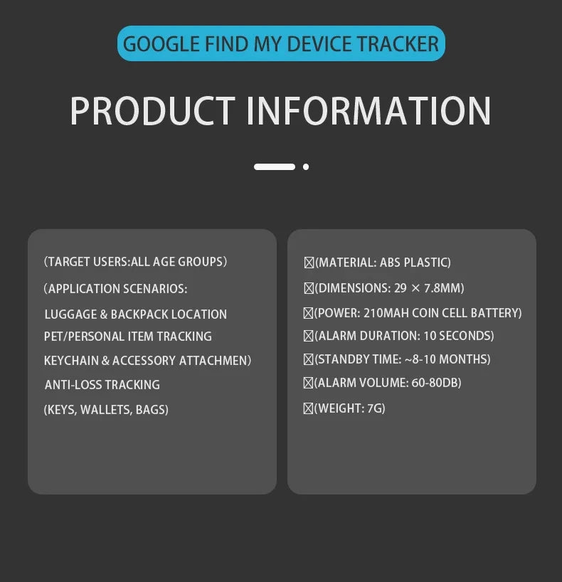 Android Anti-lose Tracker for Google Find My Positioning Far Away Finder Voice Locate Suitcase Keys Bag Toys Smart Airtag