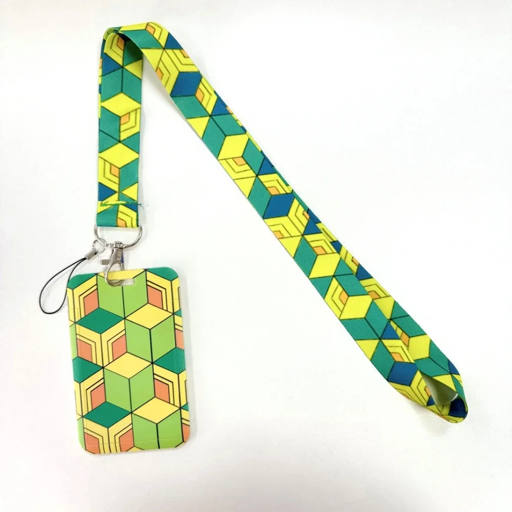 Lanyards Keychain Animated Cartoon Badge Holder ID Credit Card Pass Hang Rope Lanyard For Keys Anime Accessories Gifts