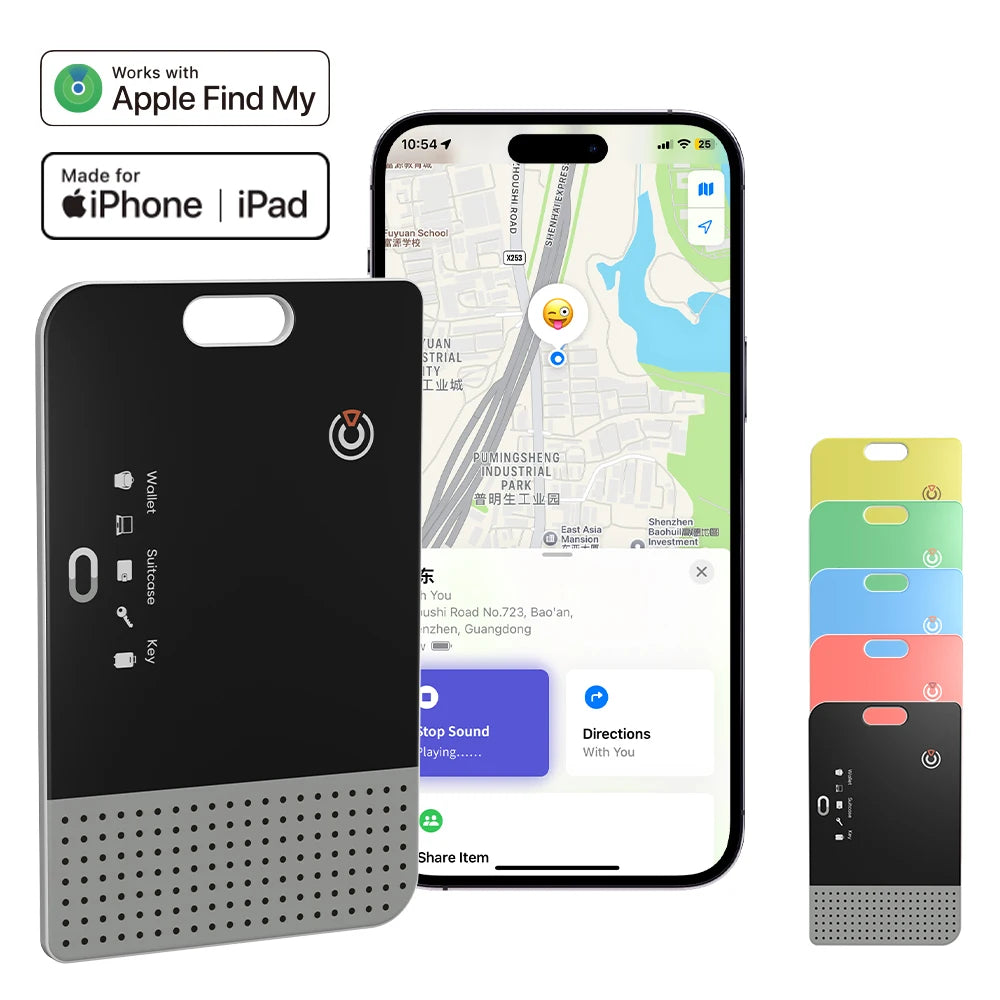 RSH Thin Wallet Card Tracker Wireless Charging Smart Tag Bluetooth Air Tag for Apple Find My APP IOS Keys Suitcase Bag Locator