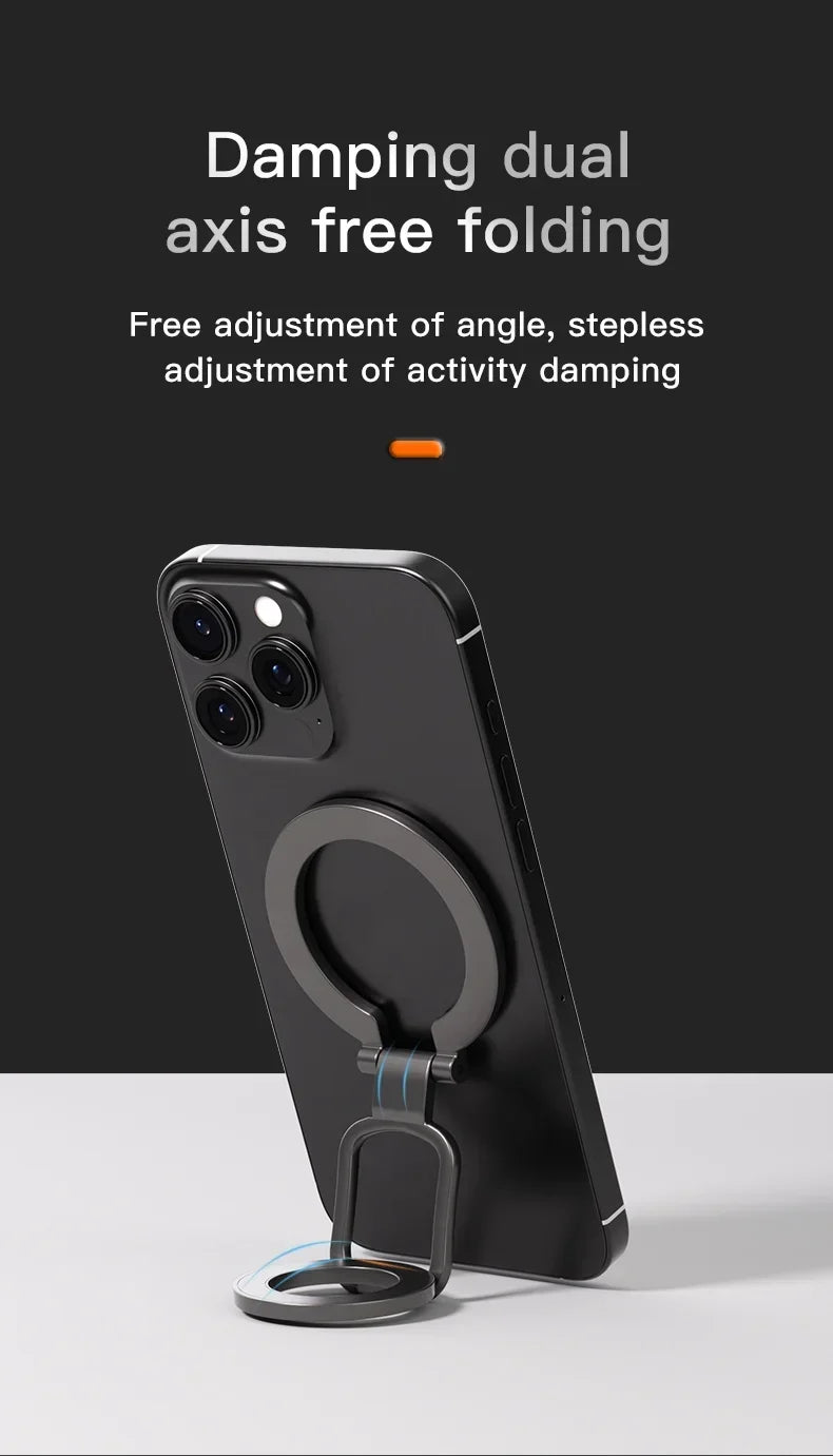 Double Sided Phone Stand Magnetic Phone Ring Holder Kickstand Magnet Grip for MagSafe iPhone 16 15 14 13 12 Pro Max Car Holder