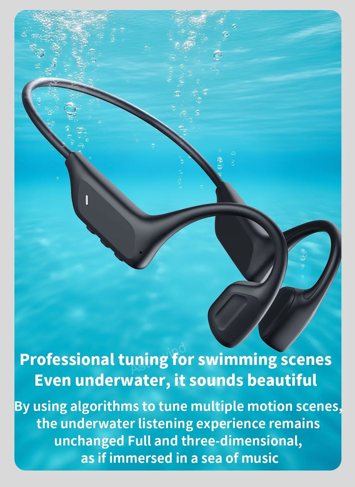 32GB Swimming Headphones IPX8 Waterproof Bone Conduction Headset MP3 Player Mic HIFI Wireless Bluetooth 5.4 For Diving Sports