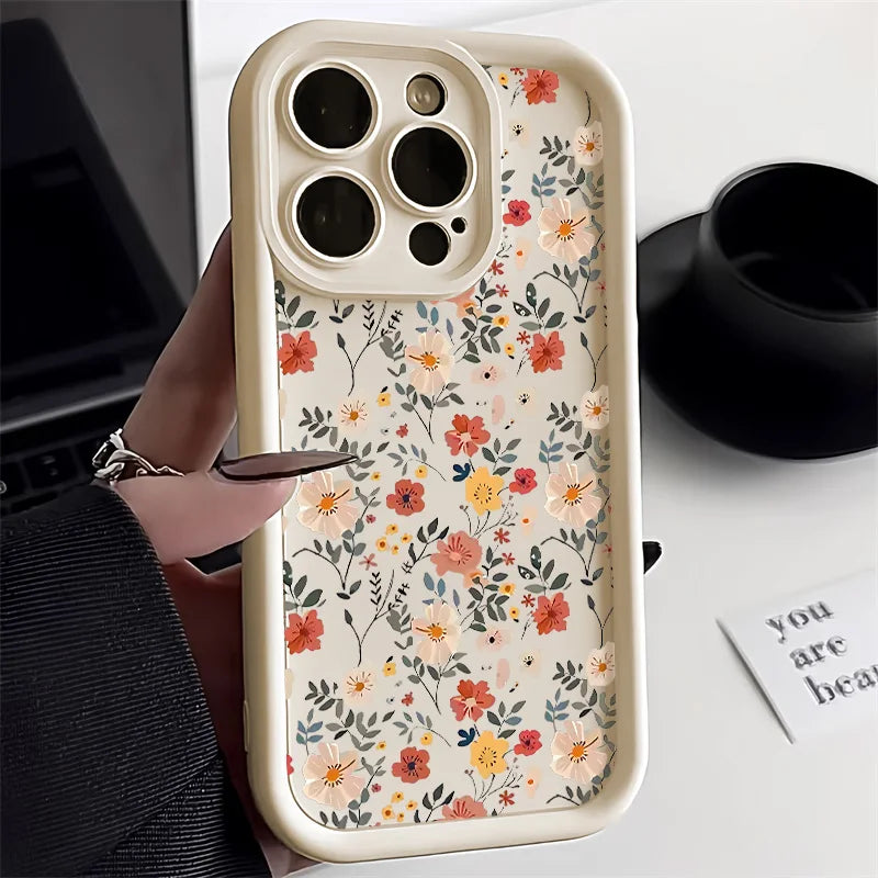Flower Silicone Phone Case For iPhone 13 Case iPhone 17 15 11 14 12 16 Pro Max 17 Air XR XS 7 8 Plus Shockproof Candy Soft Cover