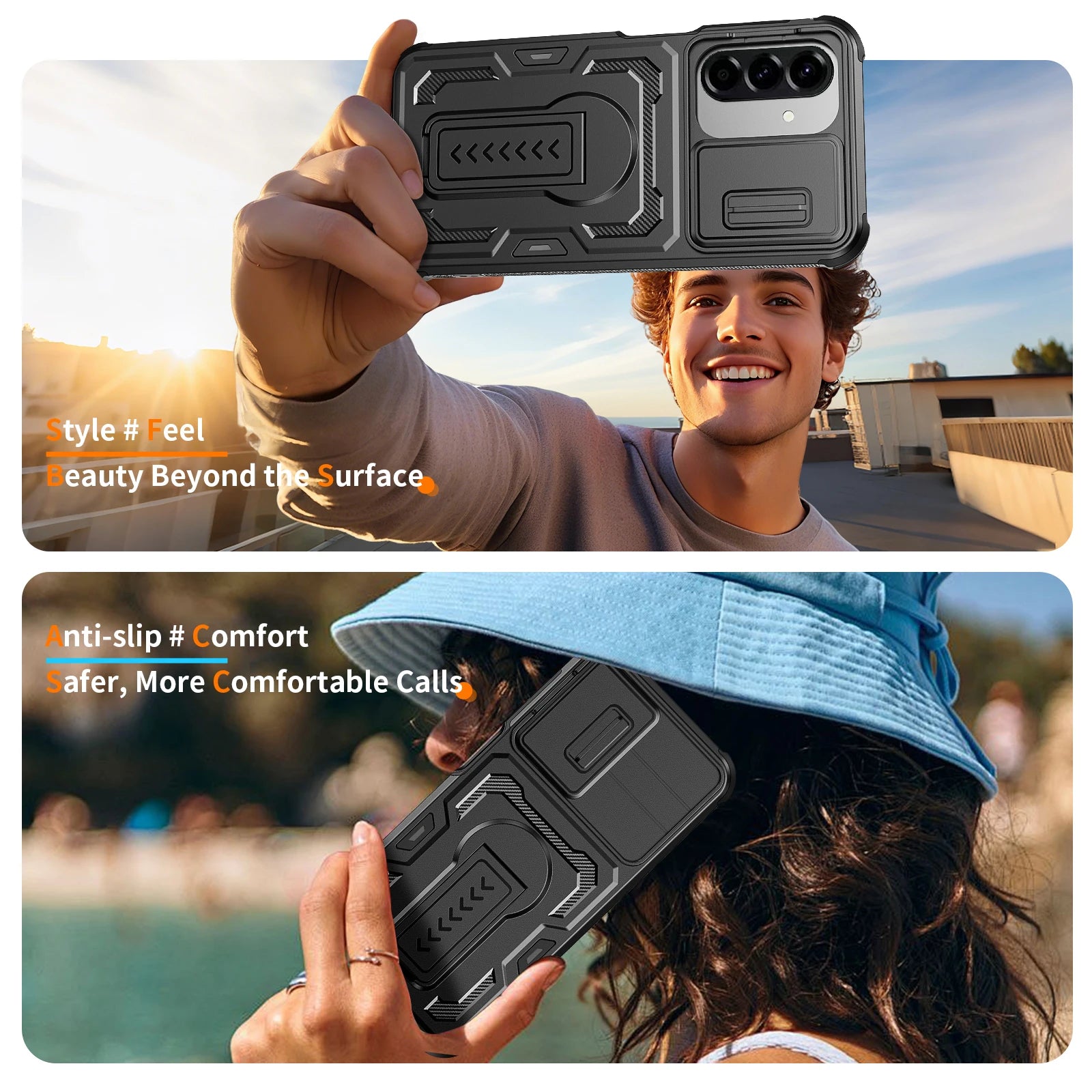 Anti-Falling Military Armor Case for Samsung Galaxy A57 5G S26 Ultra A17 A27 A37 A16 A56 A36 A26 A07 S25 Ultra S24 Lens Cover