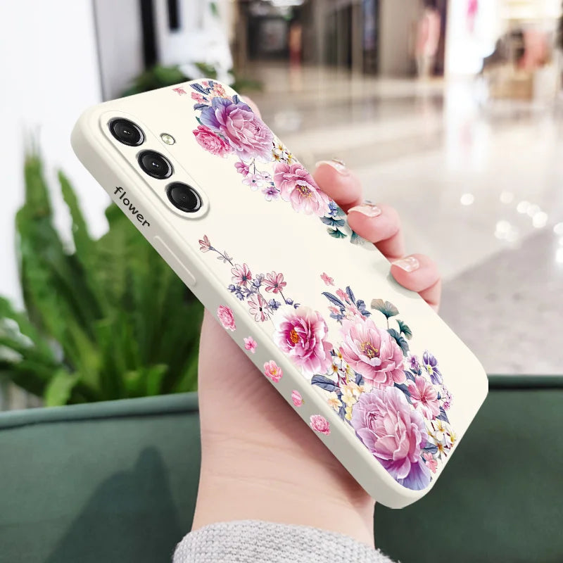 Satin Brocade Phone Case For Samsung Galaxy S25FE  S24 S23 S22 S21 S20 Ultra Plus FE Note 20 Ultra 10 Plus Cover