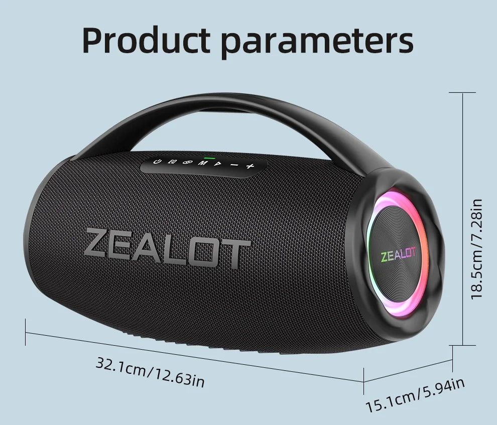 US-S97 80W high power Portable bluetooth speaker RGB colorful light waterproof wireless subwoofer 360 stereo surround TWS FM