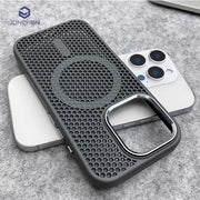 Heat Dissipation Mesh For Magsafe Magnetic Wireless Charge Case For iPhone 16 15 14 Plus 13 12 17 Pro Max Breathable Armor Cover