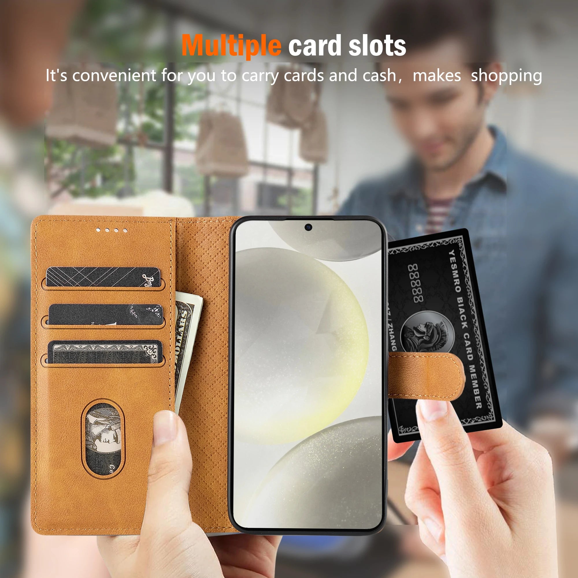 Business Leather Phone Case For Samsung Galaxy S26 S25 S24 S23 Ultra S22 S21 FE S20 S10 Plus Note20 Flip Card Wallet Cover Etui