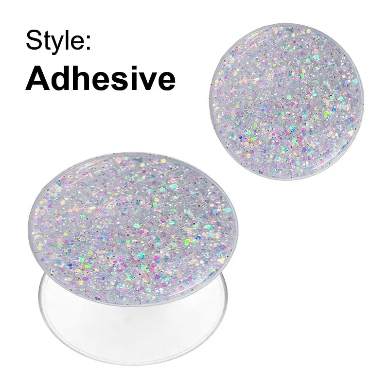 Glitter Phone Grip Socket Foldable Phone Holder Ring Holder With Adhesive for Iphone 17 16 15 14 13 Samsung Grip Tok Bracket