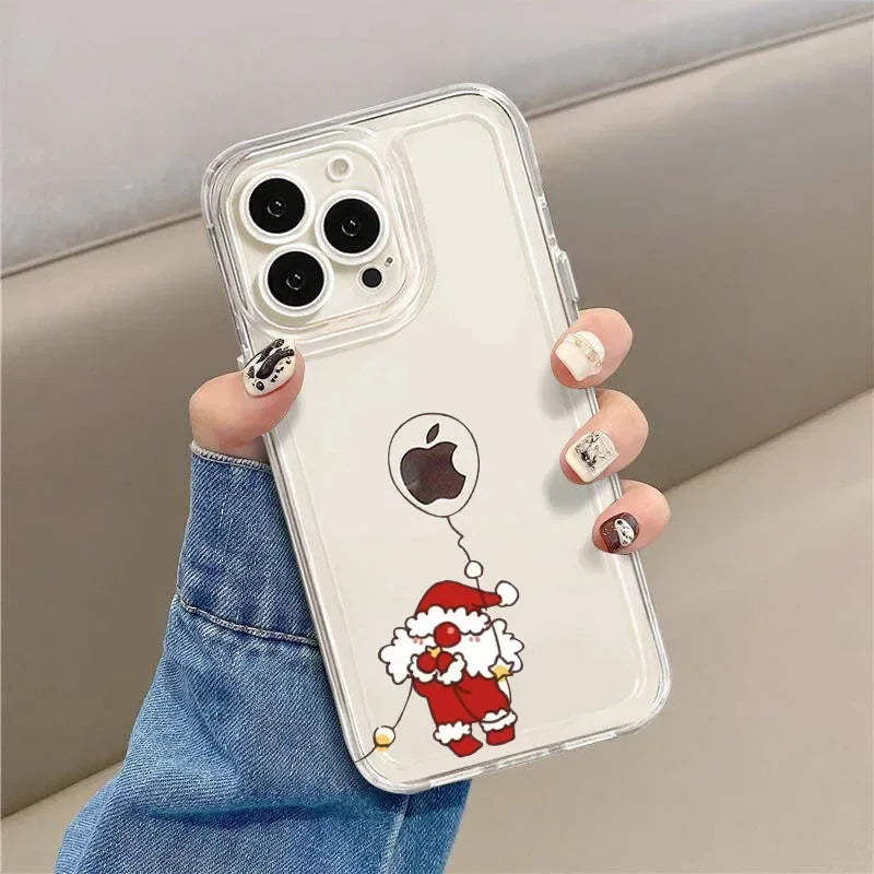 Funny Cartoon New Year Christmas Santa Phone Case for iPhone 17 16 15 14 13 12 11 Pro Max Mini SE4 Plus Air 16E Shockproof Shell