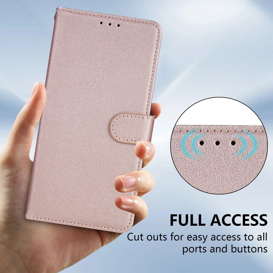 Wallet With Card Slot Magnetic Flip Leather Case For Samsung Galaxy S25 FE S24 Ultra S23 S22 S21 S20 FE S10 Plus S9 Card Bag