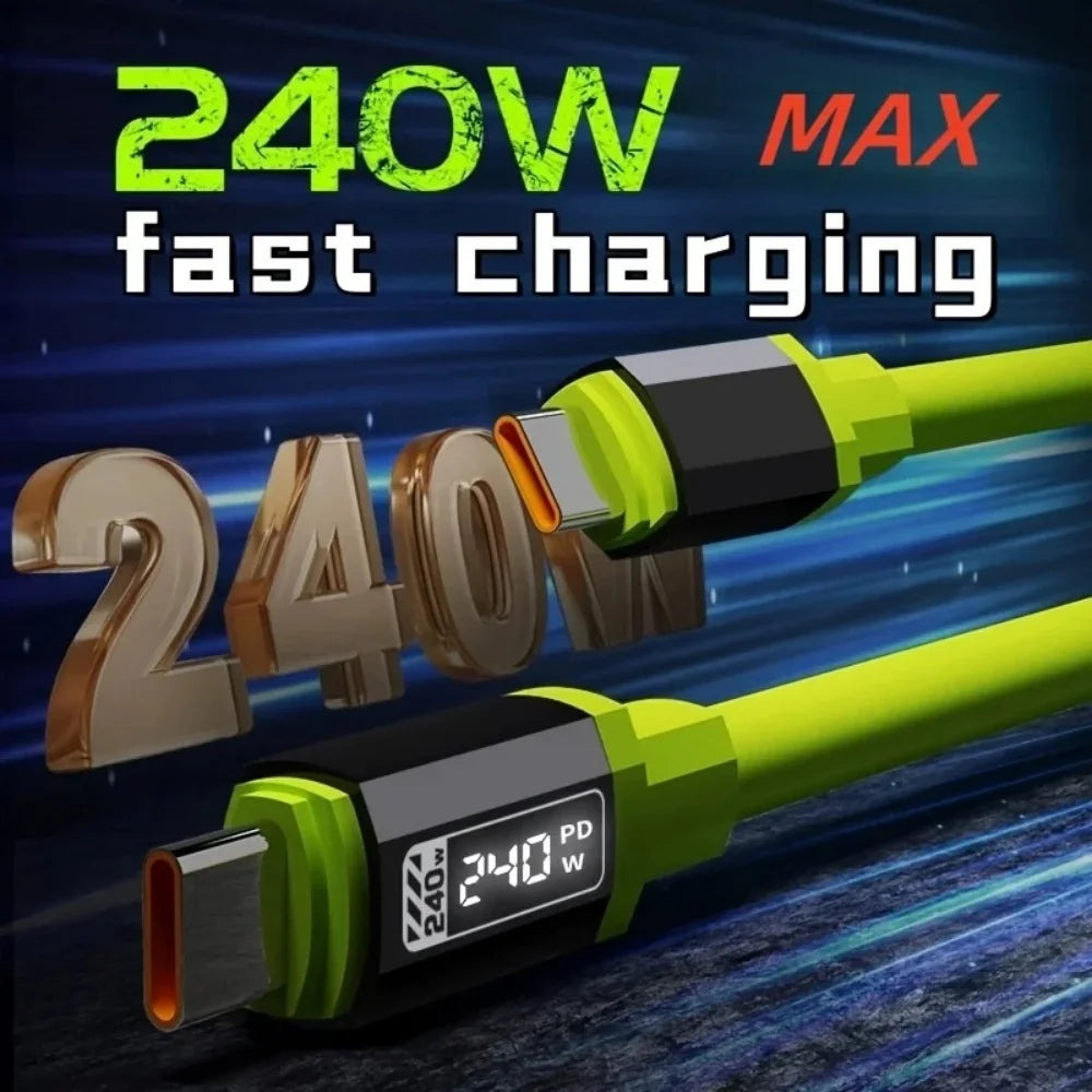 USB Type-C Charging Cable Fast Charging 240W Lightning Multi Functional Aluminum Alloy 240W suitable For Universal USB Charging