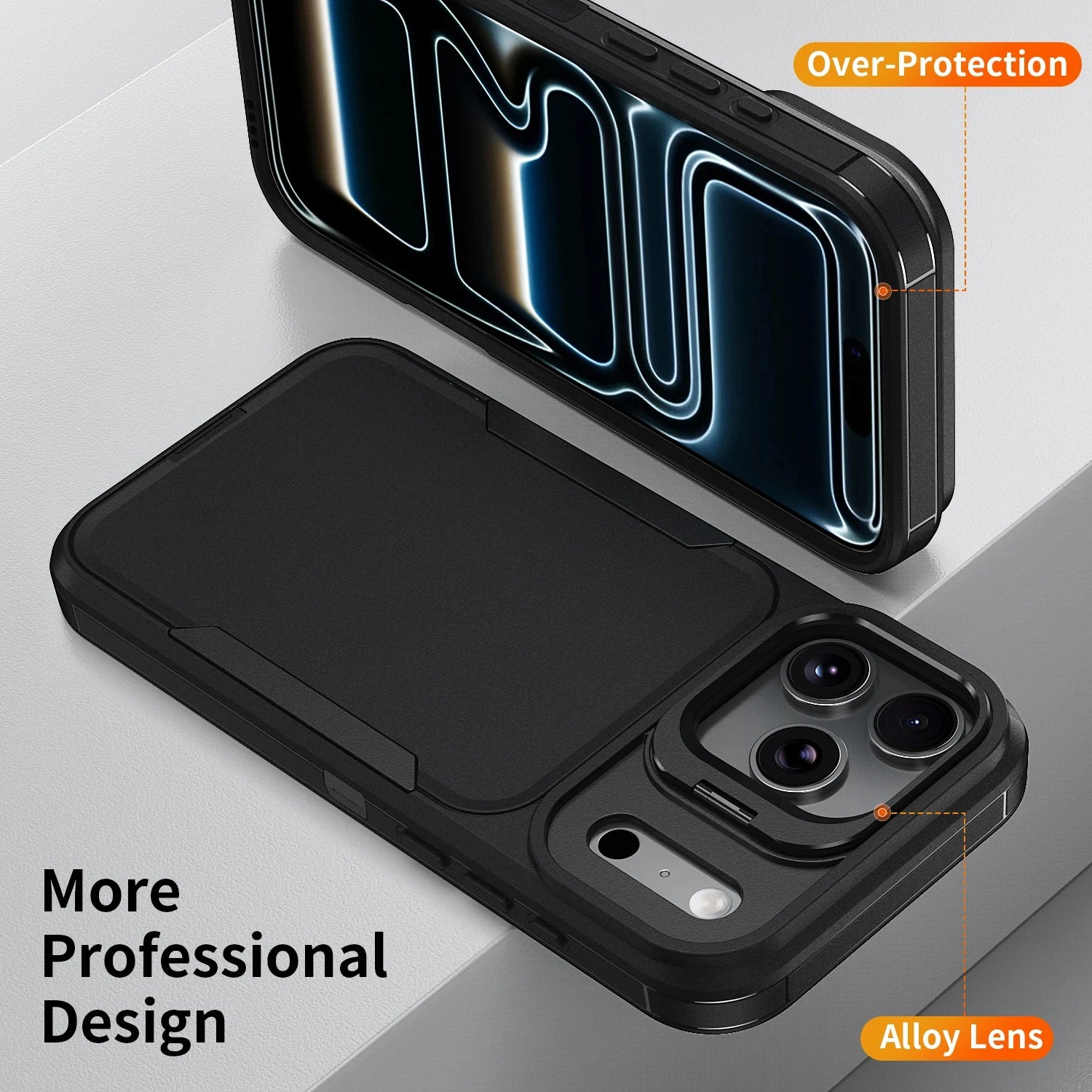 Shockproof Armor Defender Case For iPhone 17 16 15 14 13 12  Pro Max Plus 17E 16E Camera Holder Dual Layer Heavy Protector Cover