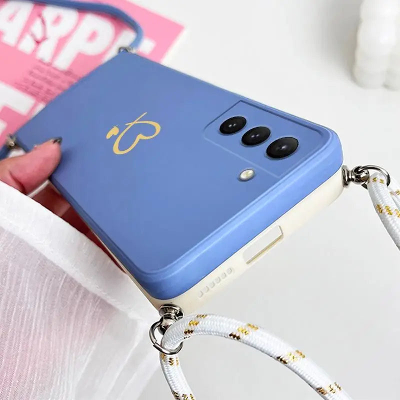 Gemini Love Crossbody Lanyard Silicone Phone Case For Samsung Galaxy S23 S22 S21 S10 S9 S8 Plus Note 20 ultra 10 Plus Cover