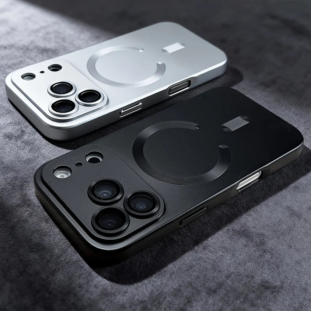 Metallic Paint Magnetic Soft TPU Case For iPhone 17 Air 16 Plus 15 14  13 12  Pro Max Wireless Charge Lens Protect Cover