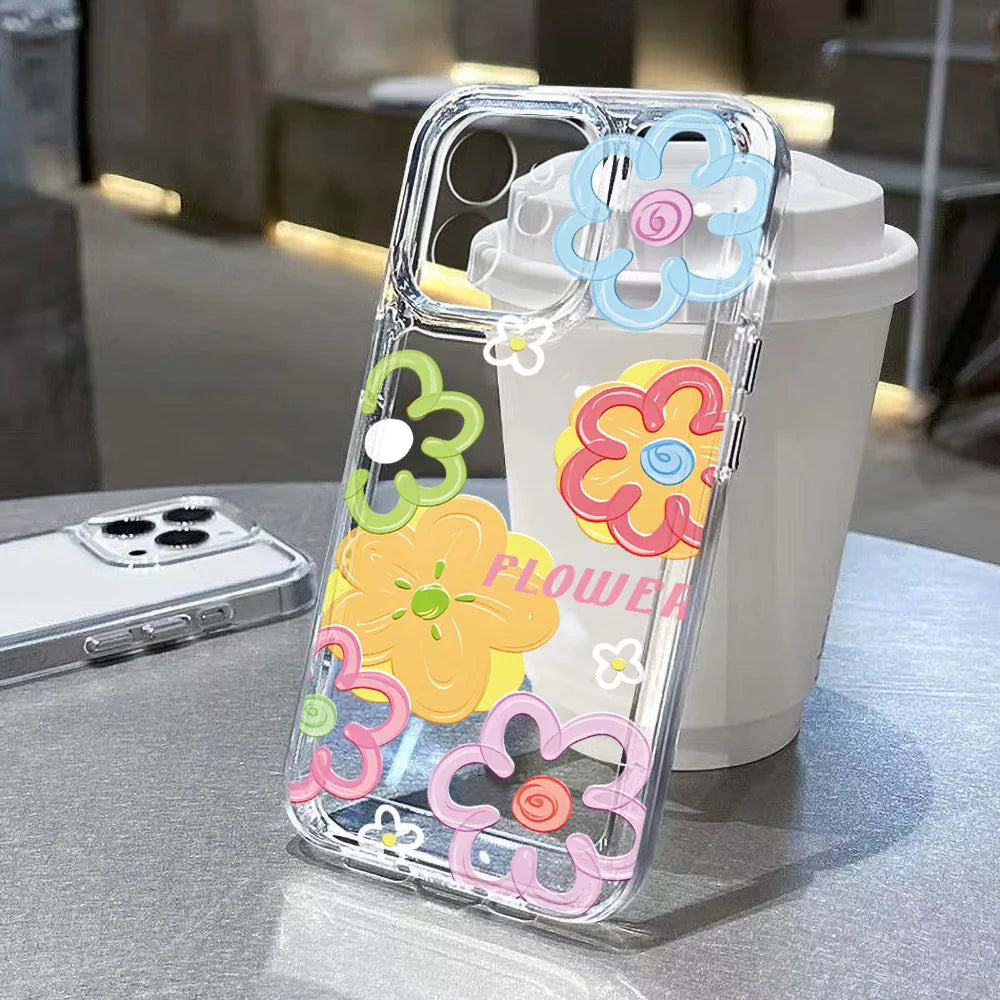 Case For Samsung Galaxy A56 5G A36 S25 Ultra S24 FE S23 S26 Case Samsung A16 A55 A54 A26 A35 White Lotus Floral Clear Phone Case