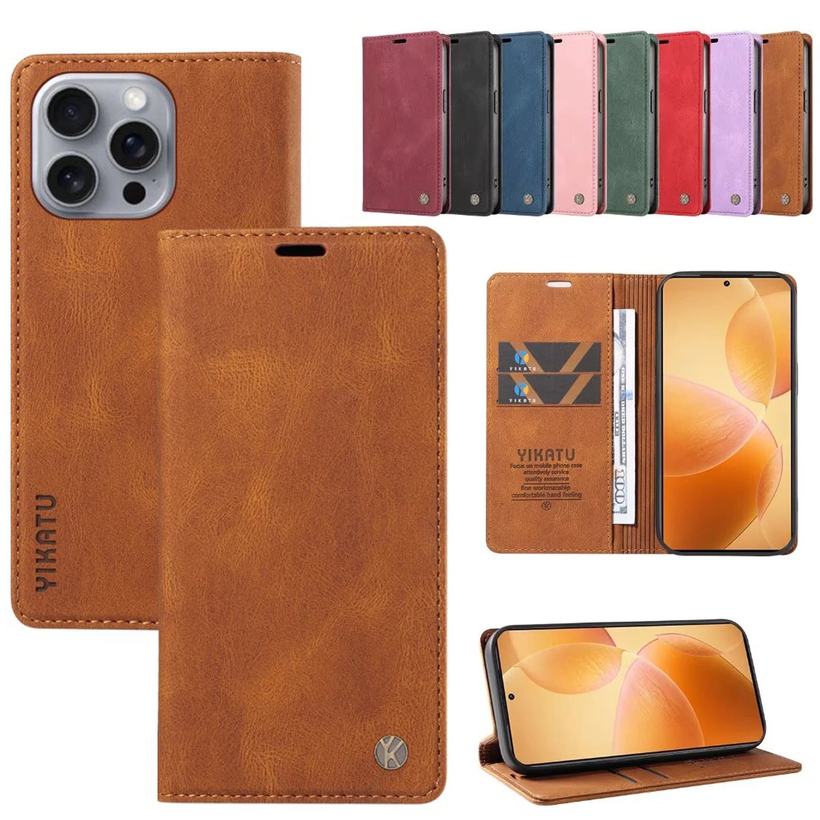 Wallet Magnetic Card Slot Cover Flip Leather Case For iPhone 16E 16 15 Pro Max 14 Plus 13 Mini 12 11 X XS XR SE2 SE3 8 7 6 2022