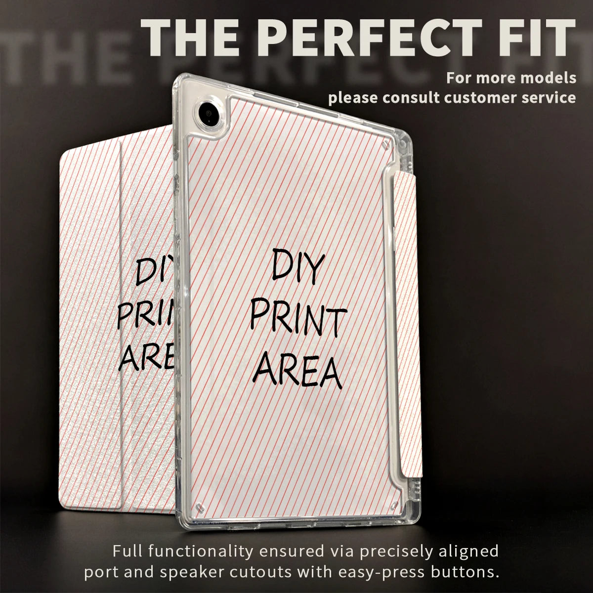 Custom Pattern Protective Case Personalized Design Triple Fold Transparent Cover for iPad Mini Air Pro