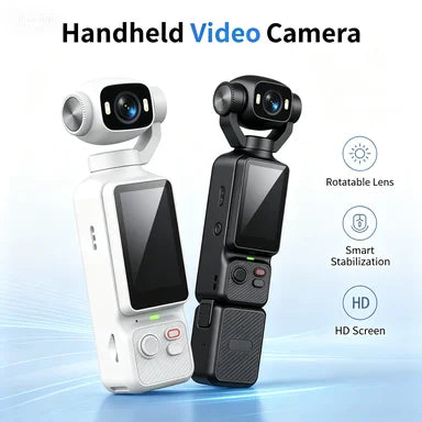 Pocket Handheld Vlog Camera 180°Rotatable Lens Anti-shake Stabilizer HD Portable Action Cam Built-in Fill Light Outdoor Travel