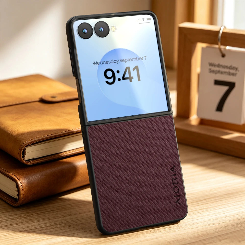 Case for Samsung Galaxy Z Flip 8 7 6 5 4 3 5G Luxury Vintage cloth pattern leather Phone cover for samsung galaxy z flip8 case