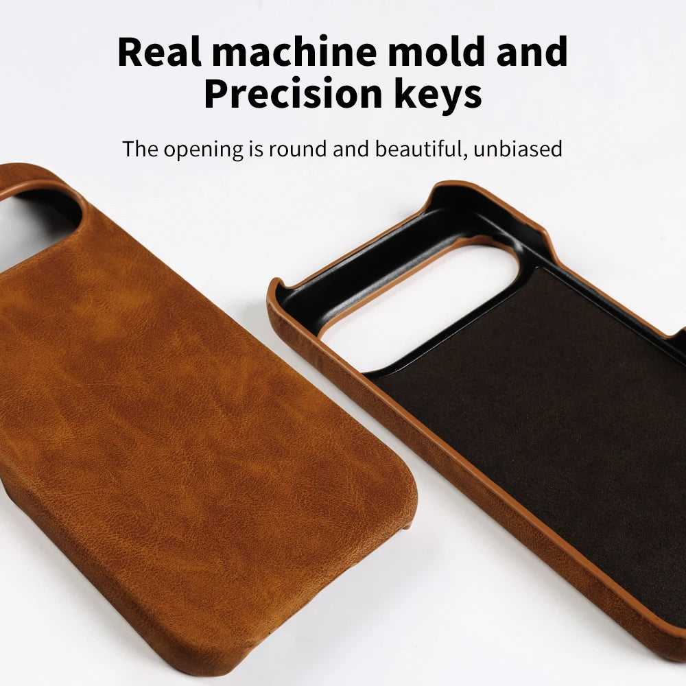 Skin Leather Phone Case For Google Pixel 10A 10 9 Pro XL 9A 8 8A 7 7A 6 6A 5 5A Hard PC Back Cover Cases Shockproof Fundas Coque