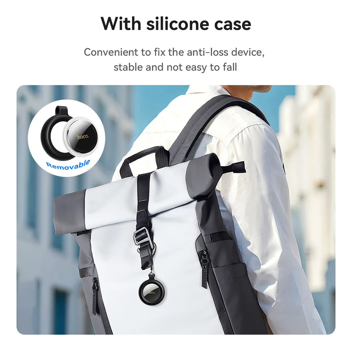 HOCO E100 Smart GPS Tracker Mini Tag Anti-Lost Device with Case for iOS Apple Find My App Car Key Pet Kids Thin Locator Finder