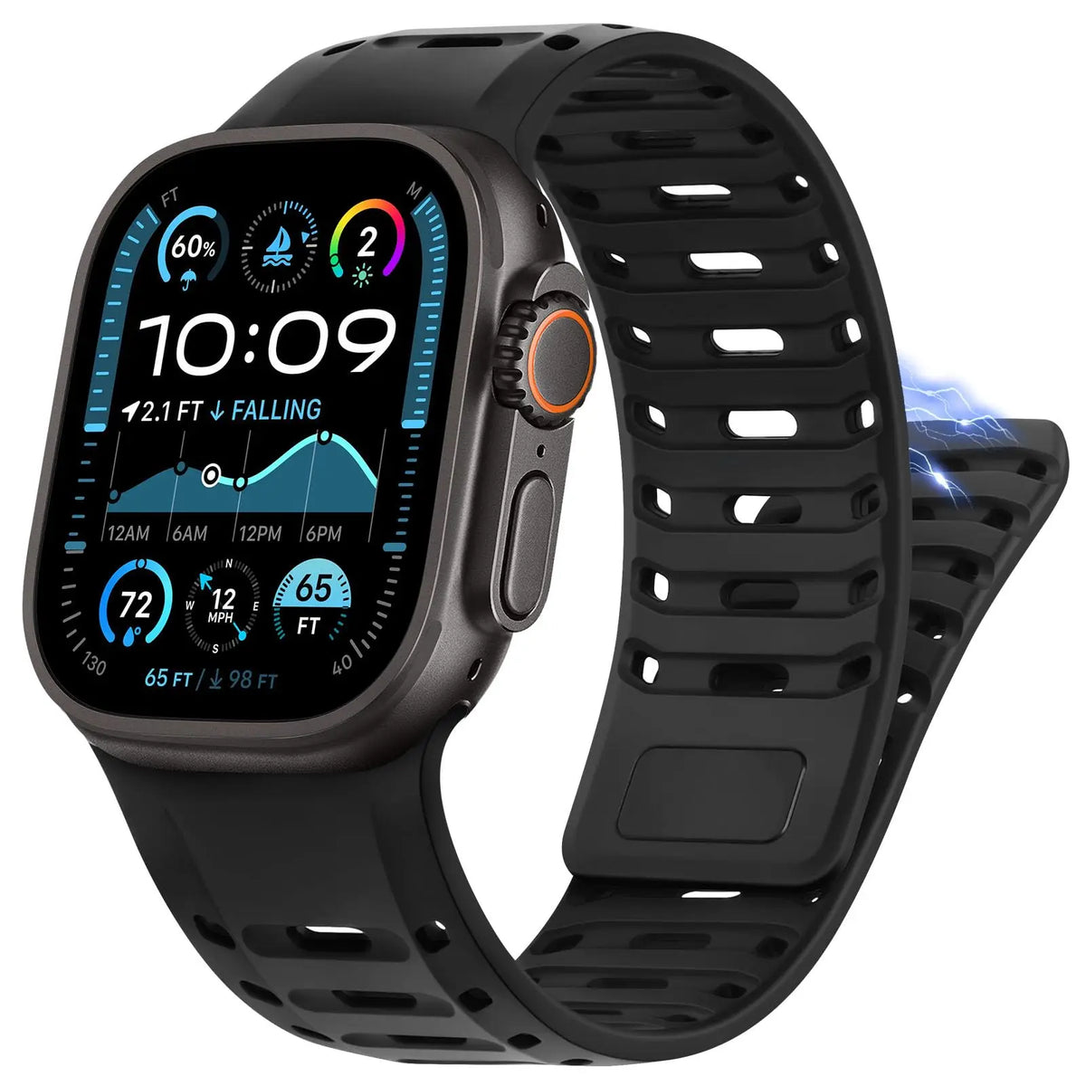 Magnetic Silicone Strap For Apple Watch Bands 45mm 44mm 42mm 46mm 49mm Bracelet correa IWatch Series 10 SE 9 8 7 6 Ultra 2 3 11